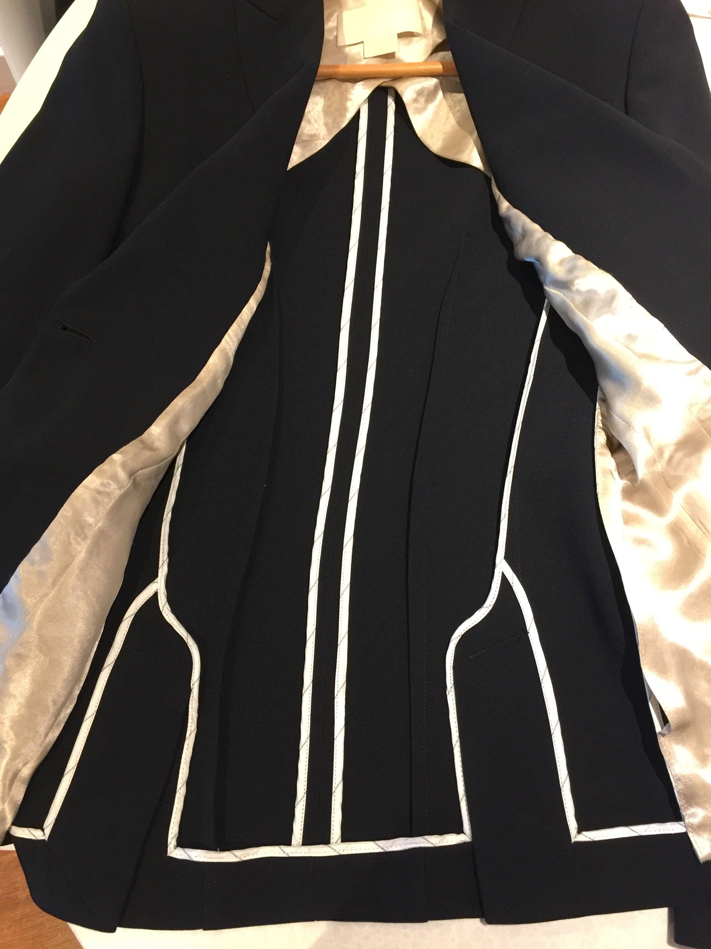 Black Crepe Single-Breasted Blazer