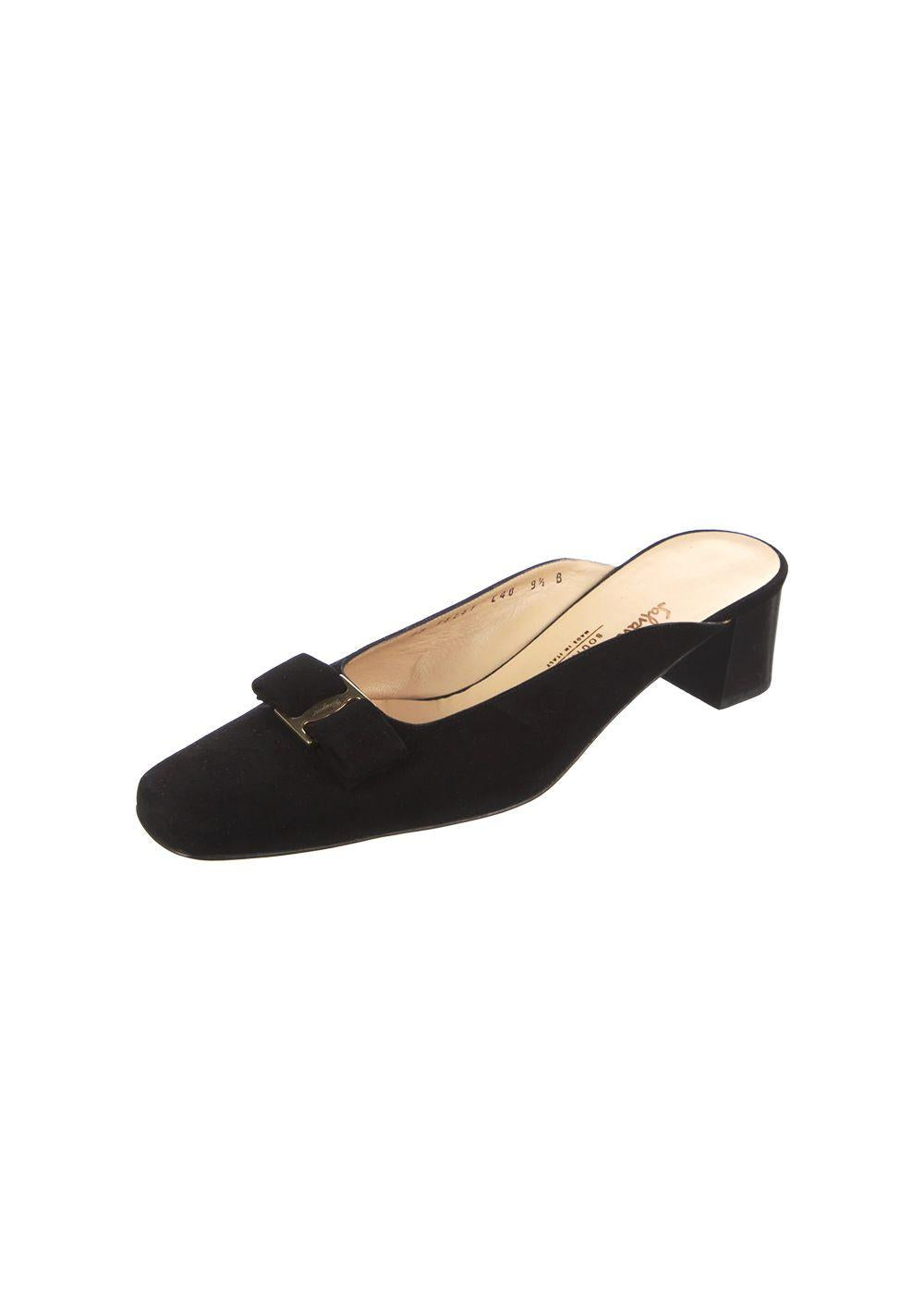 Black Suede Vara Mules