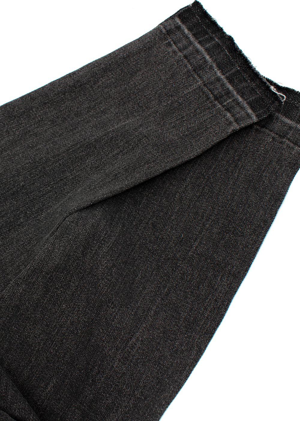 Dark Grey Distressed Hem Jeans