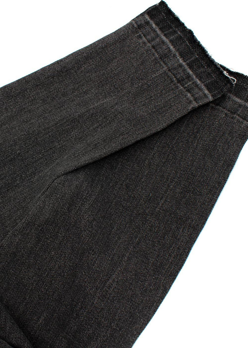 Dark Grey Distressed Hem Jeans