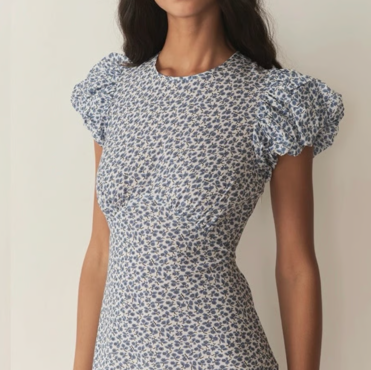 DÔEN Blue Organic Cotton Romina Midi Dress