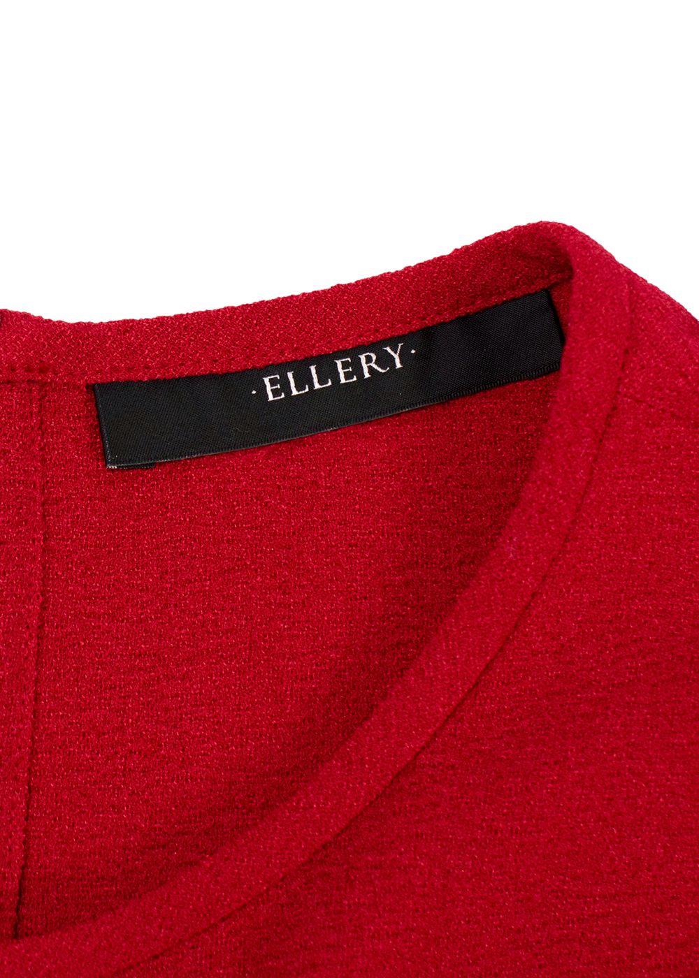 Ellery Red Crepe Wrap-tie Blouse & Fluted Skirt