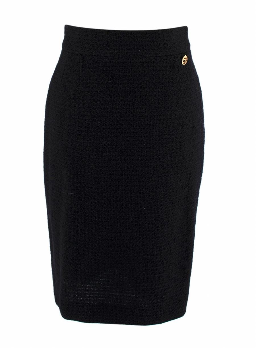 Black Tweed Pencil Skirt