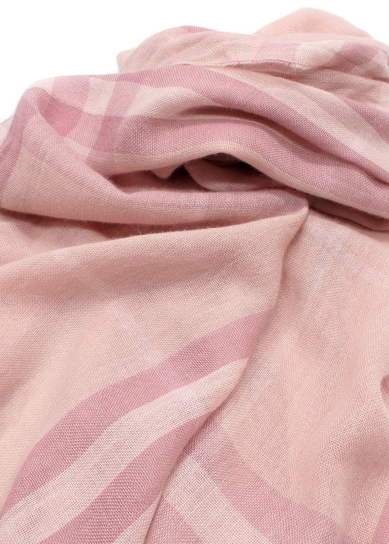 Burberry Pink Check Scarf