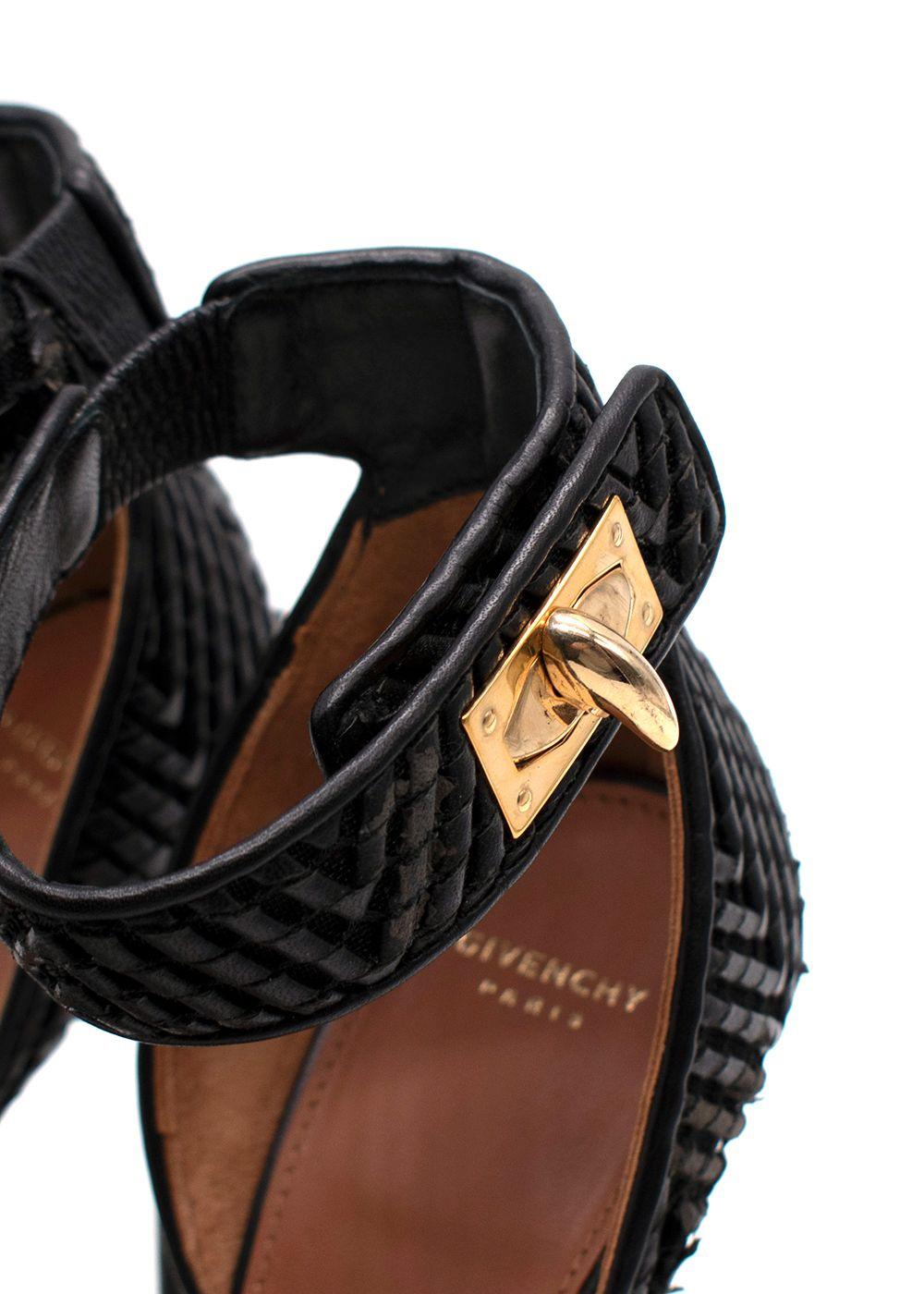 Givenchy Black Signature Claw Platform Sandals