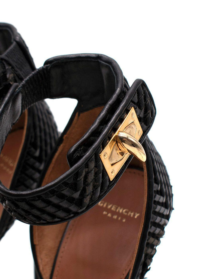 Givenchy Black Signature Claw Platform Sandals