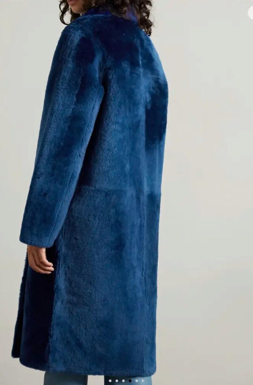Yves Salomon Relaxed Style Grey Lamb Shearling Coat