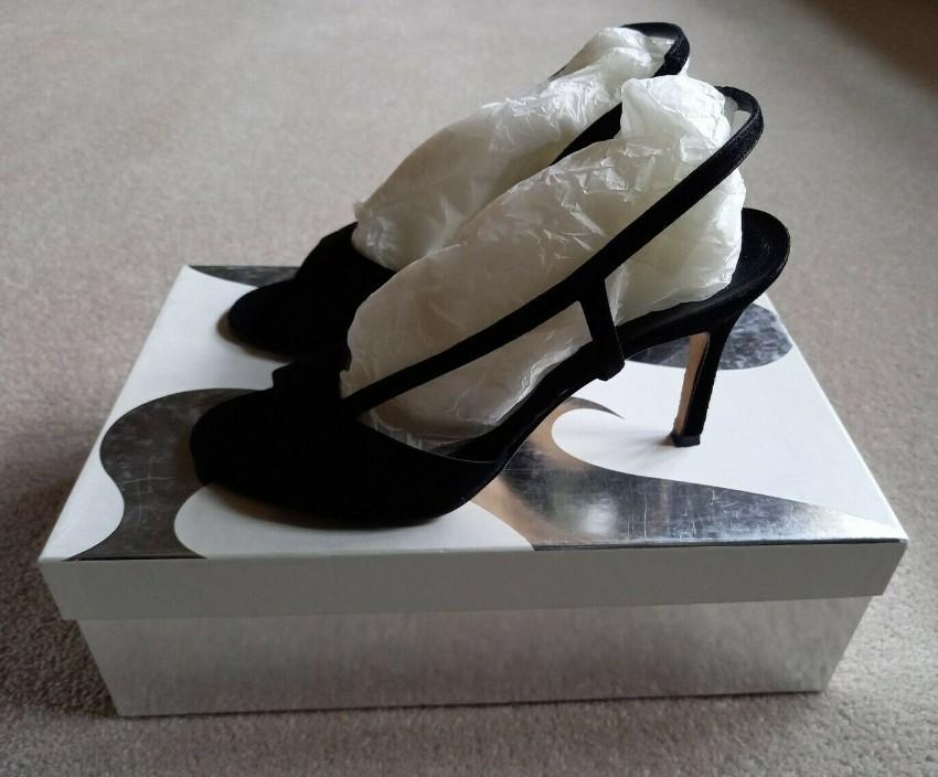 Gina Black Suede Serena Slingback Sandals