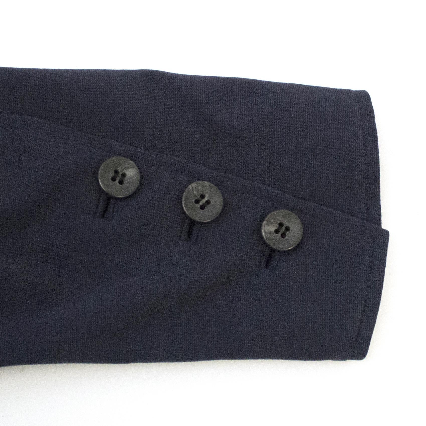 Diane Von Furstenberg Navy  Cropped Sleeve Blazer