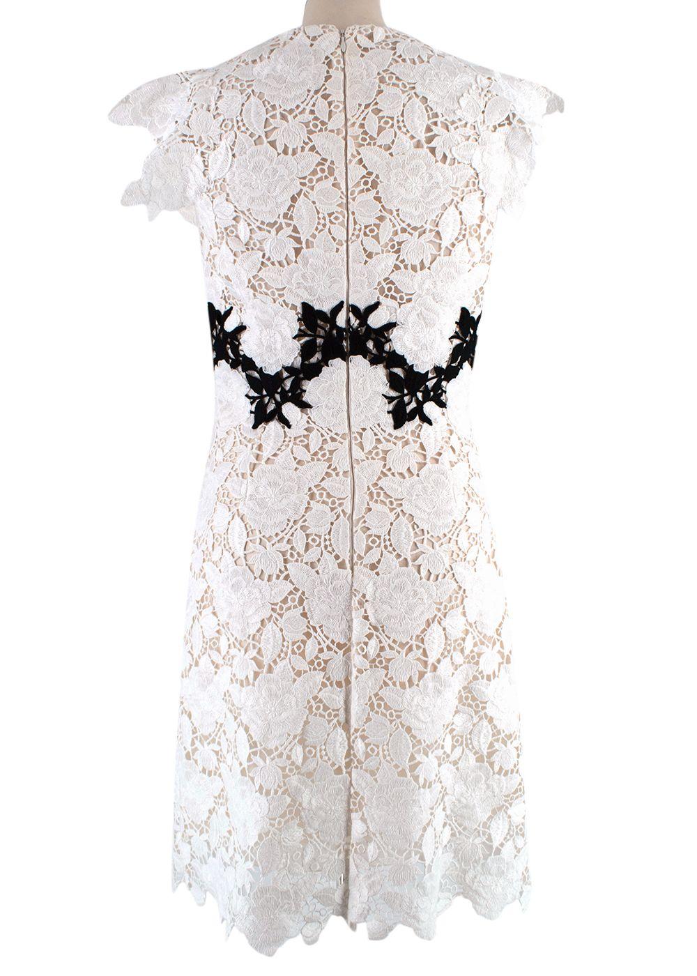 Giambattista Valli white & black lace mini dress