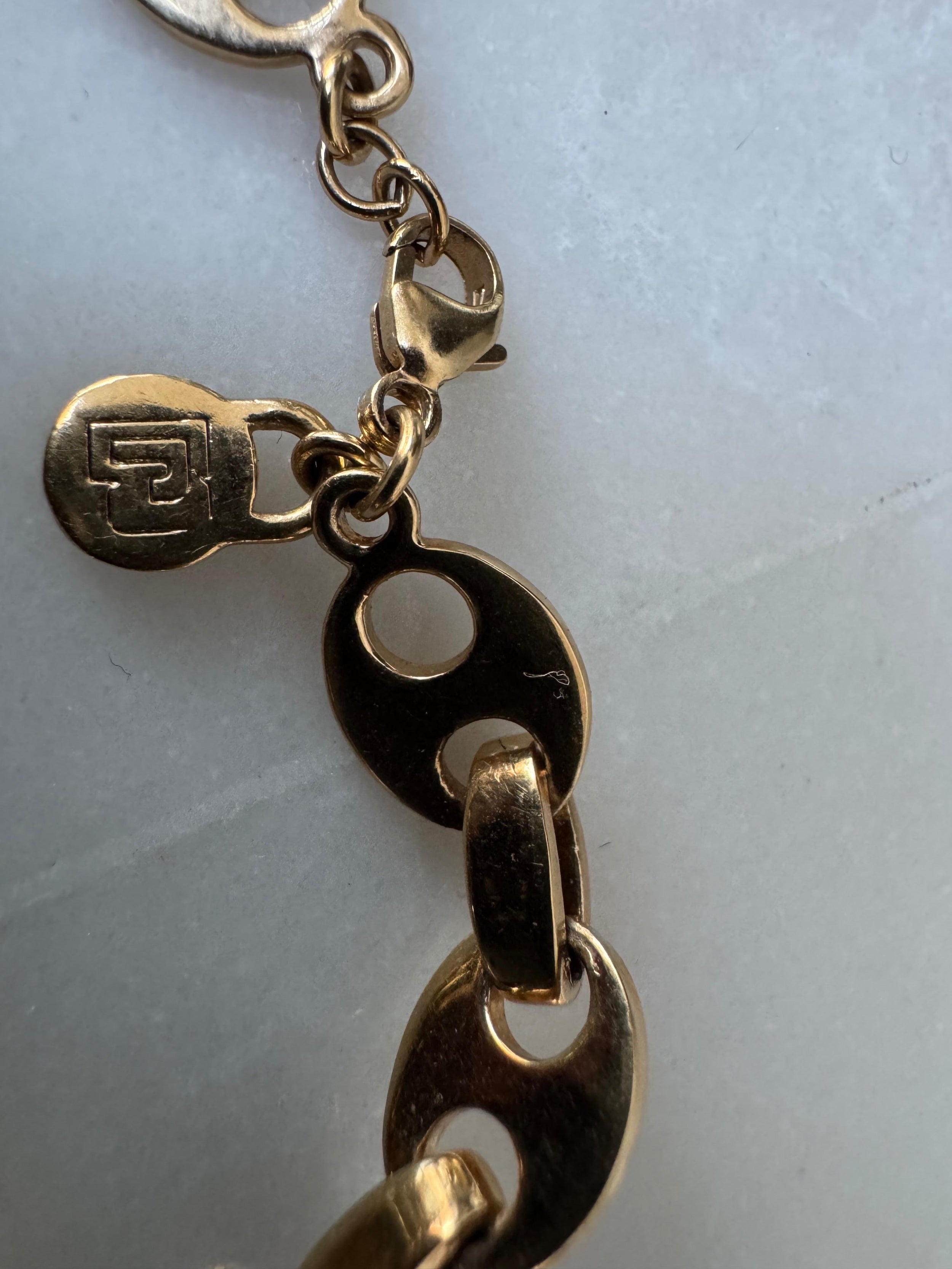 Paco Rabanne Gold Tone Nano Chain Necklace