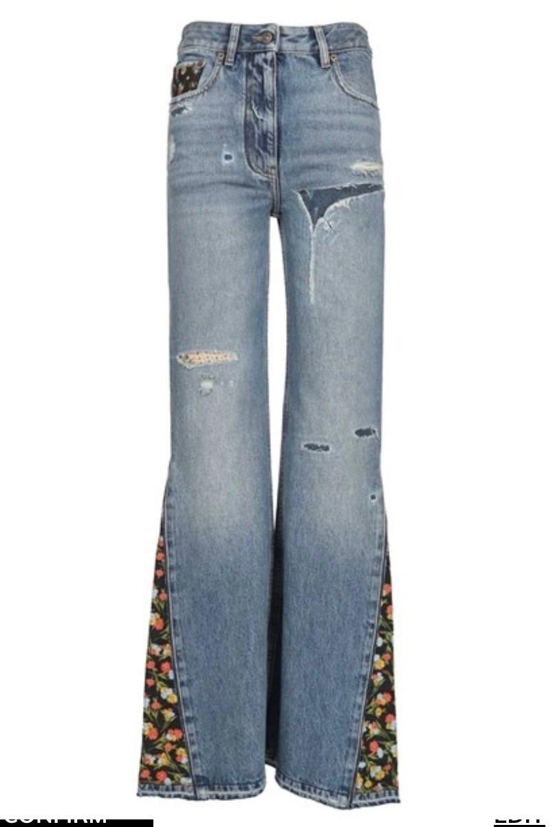 Valentino Embroidered Flared Jeans