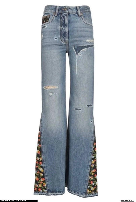 Valentino Embroidered Flared Jeans