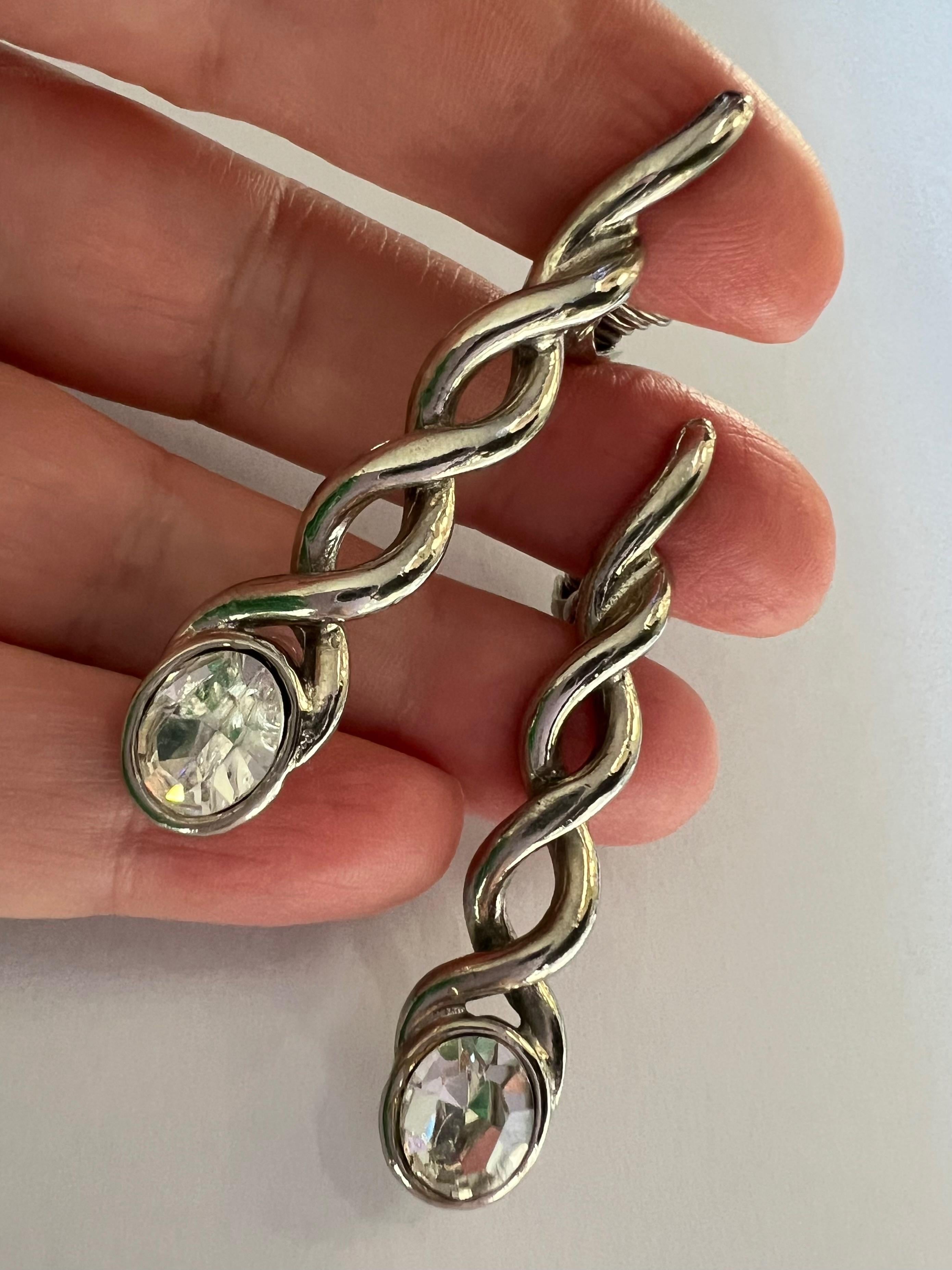 Yves Saint Laurent Vintage Crystal Drop Earrings