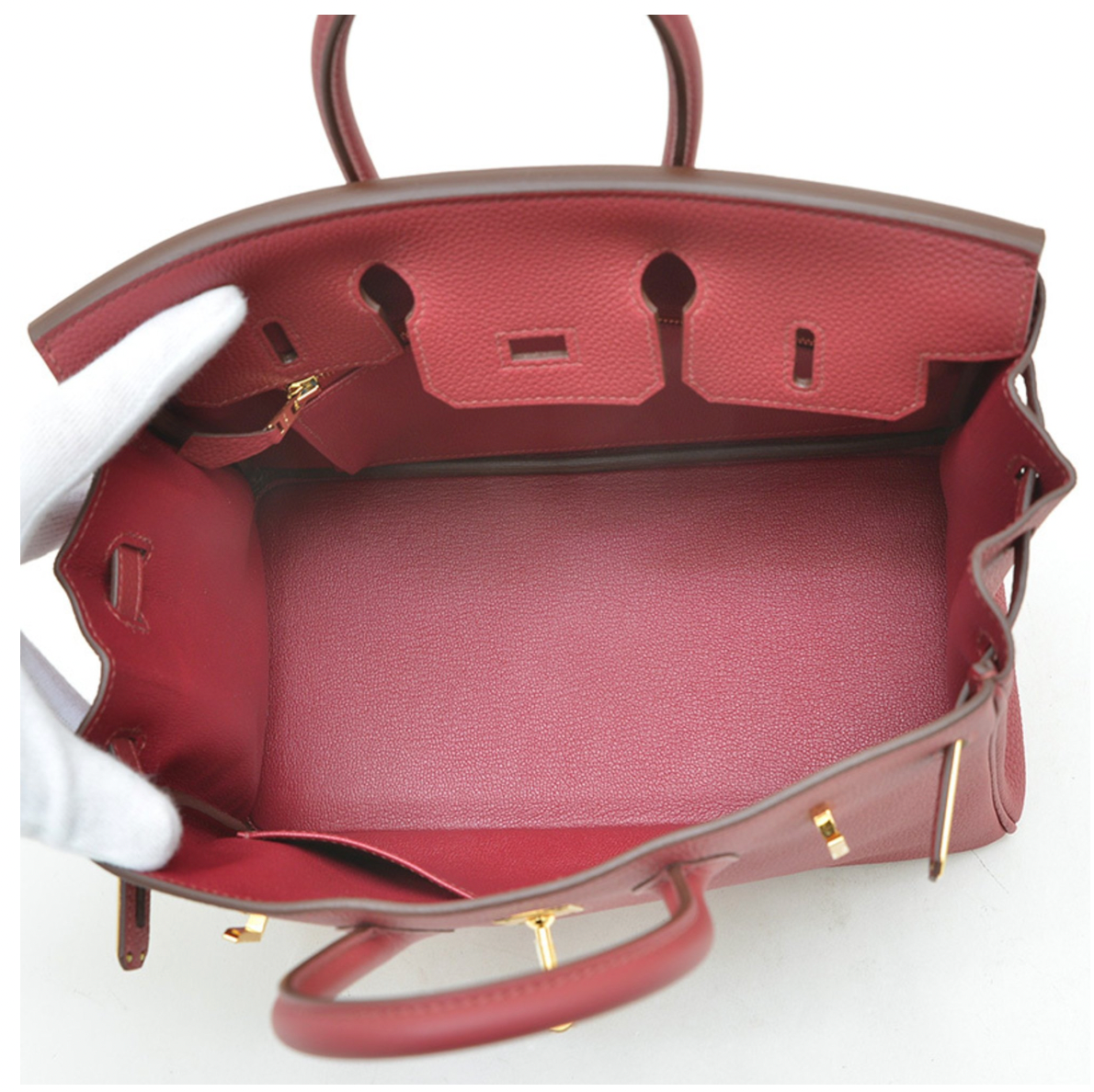 Hermès Birkin 25 Rouge Grenate Togo Leather With Gold Hardware