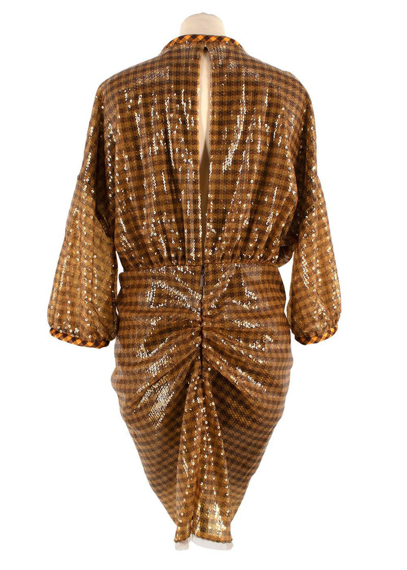 Fendi Sequinned Plunge-Neck Mini Dress