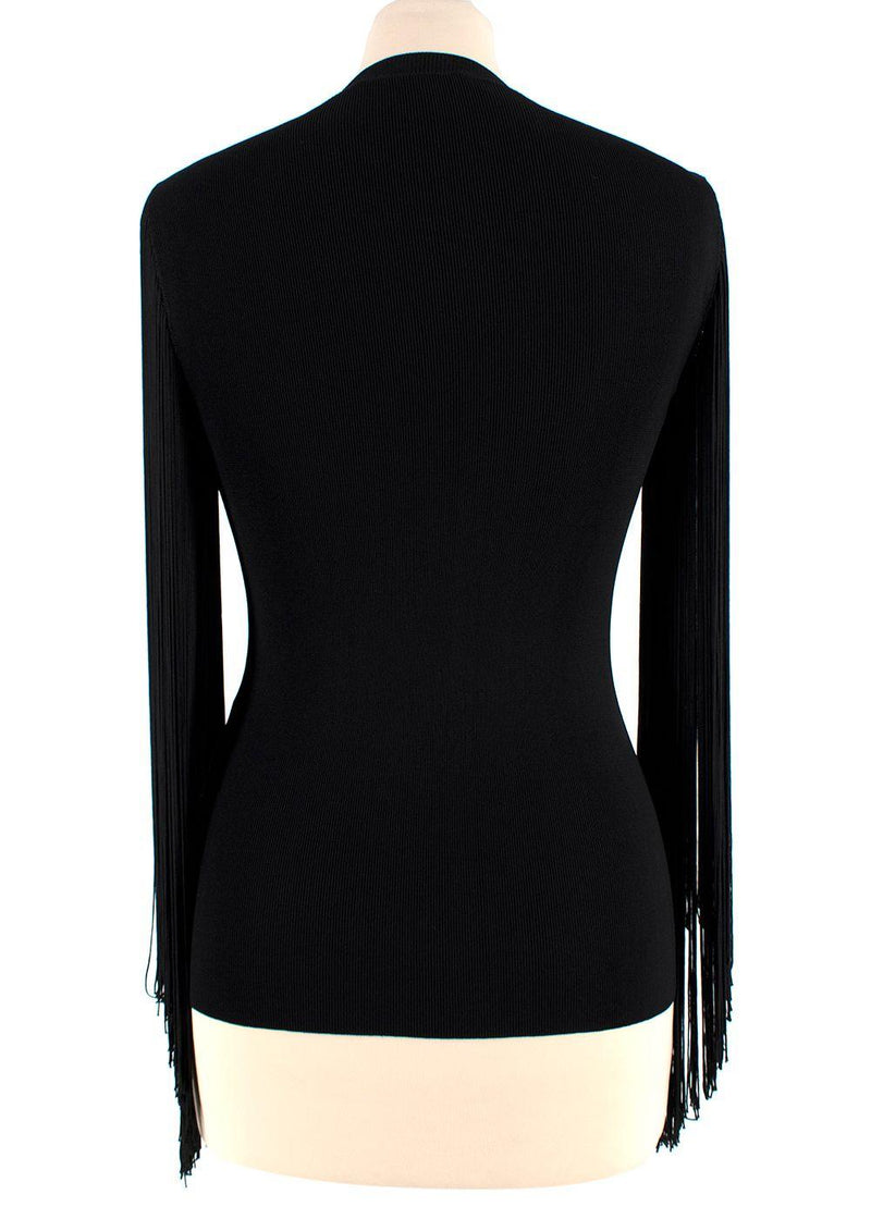 Christopher Kane Black Tassel Sleeved Top