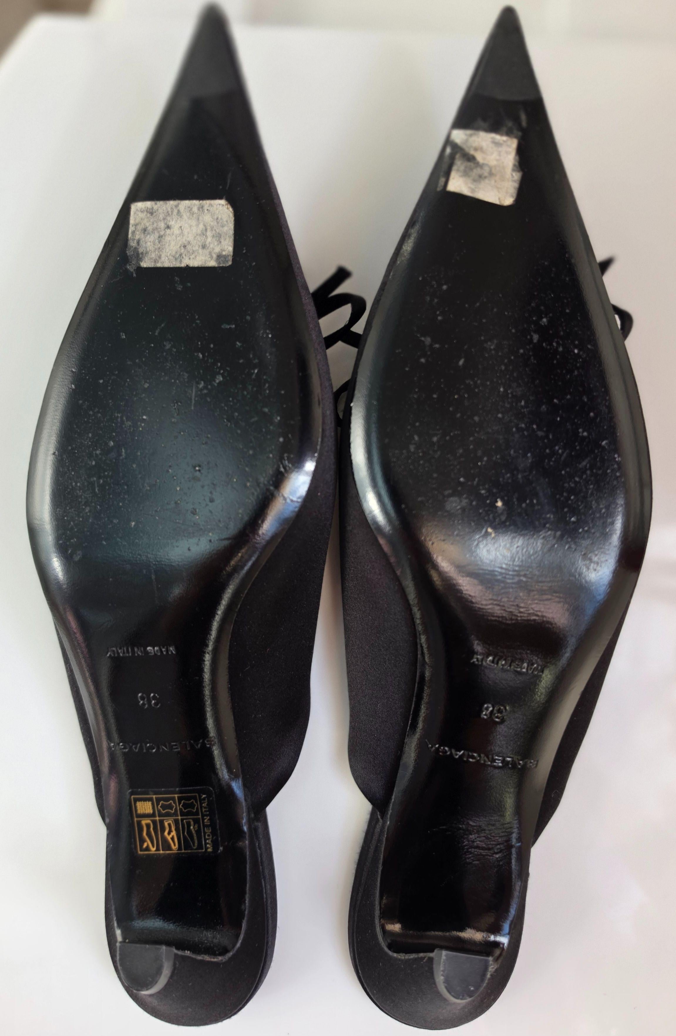 Balenciaga Black Satin Mules