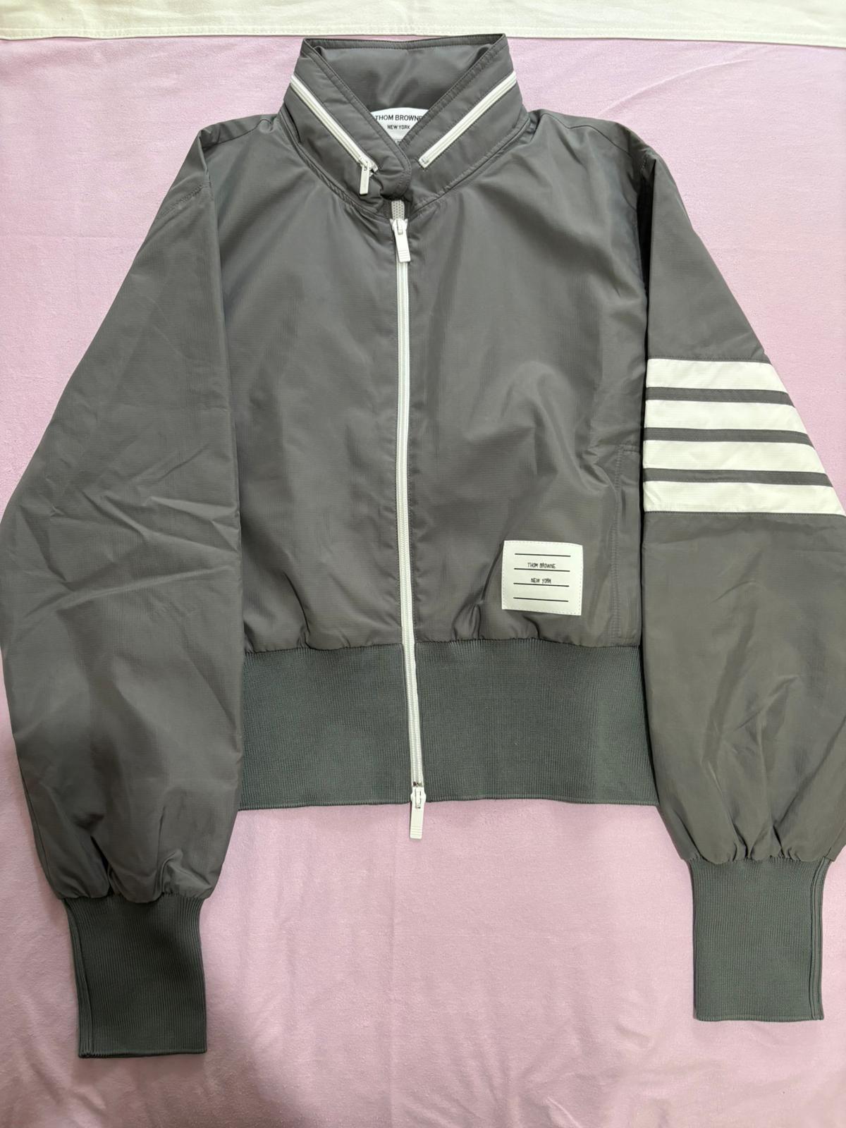 Thom Browne Grey Ripstop Bomber Jacket