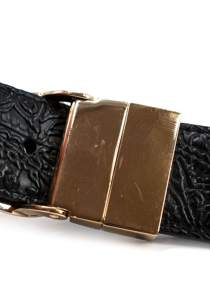 Etro Paisley/Black Reversible Embroidered Belt