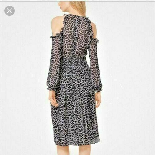Michael Michael Kors Cold-shoulder printed chiffon midi dress