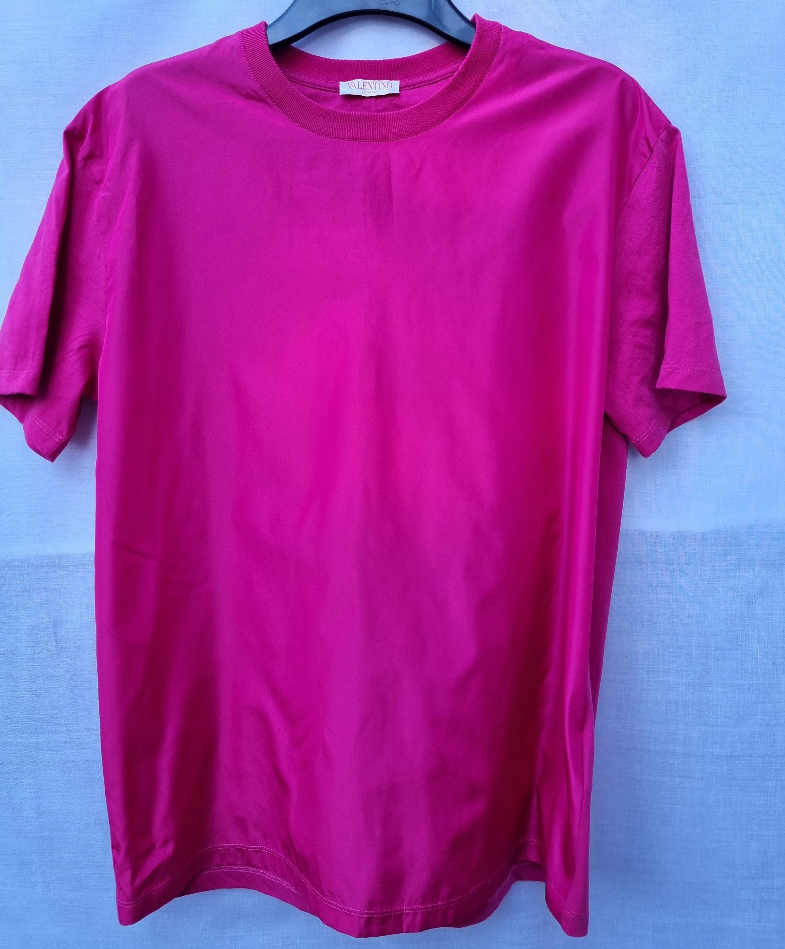 Hot pink cotton jersey T-shirt