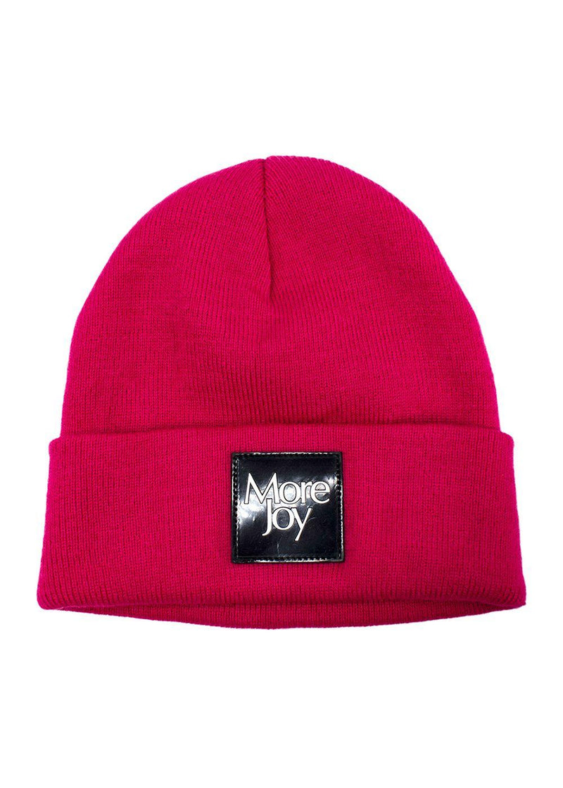 More Joy Magenta Logo-patch Beanie Hat