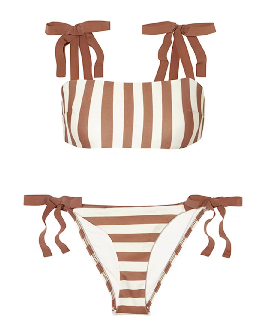 Zimmermann Brown and Yellow Stripe Bikini