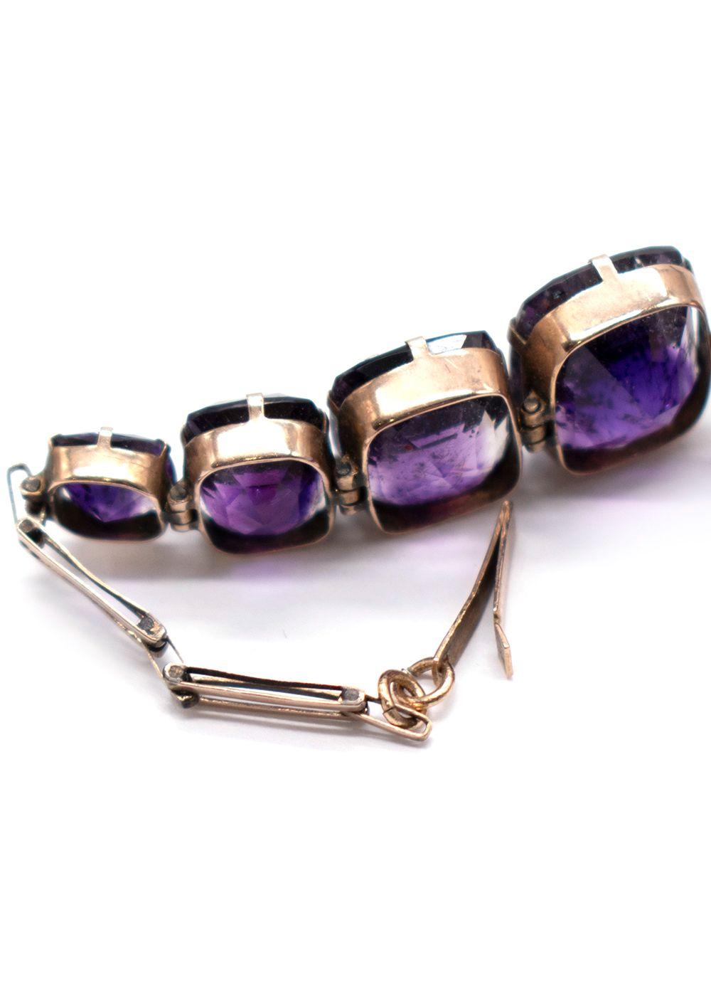 Vintage Fine Quality Amethyst And Gold Bracelet
