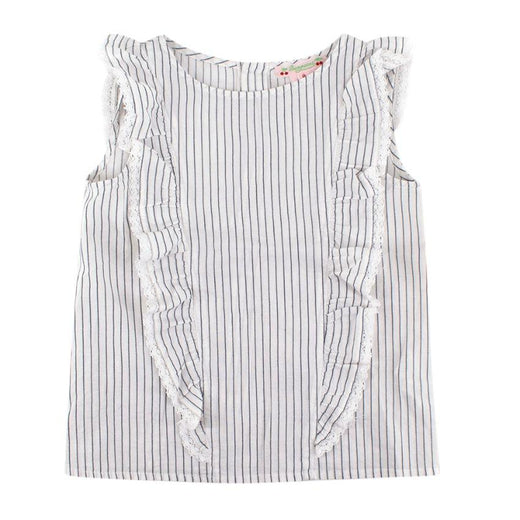 Bonpoint Blue Striped Ruffled Top