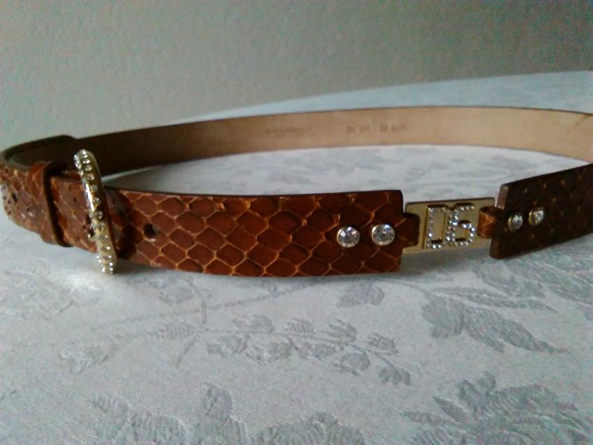 Dolce & Gabbana Brown Python Embellished Belt - Size 80
