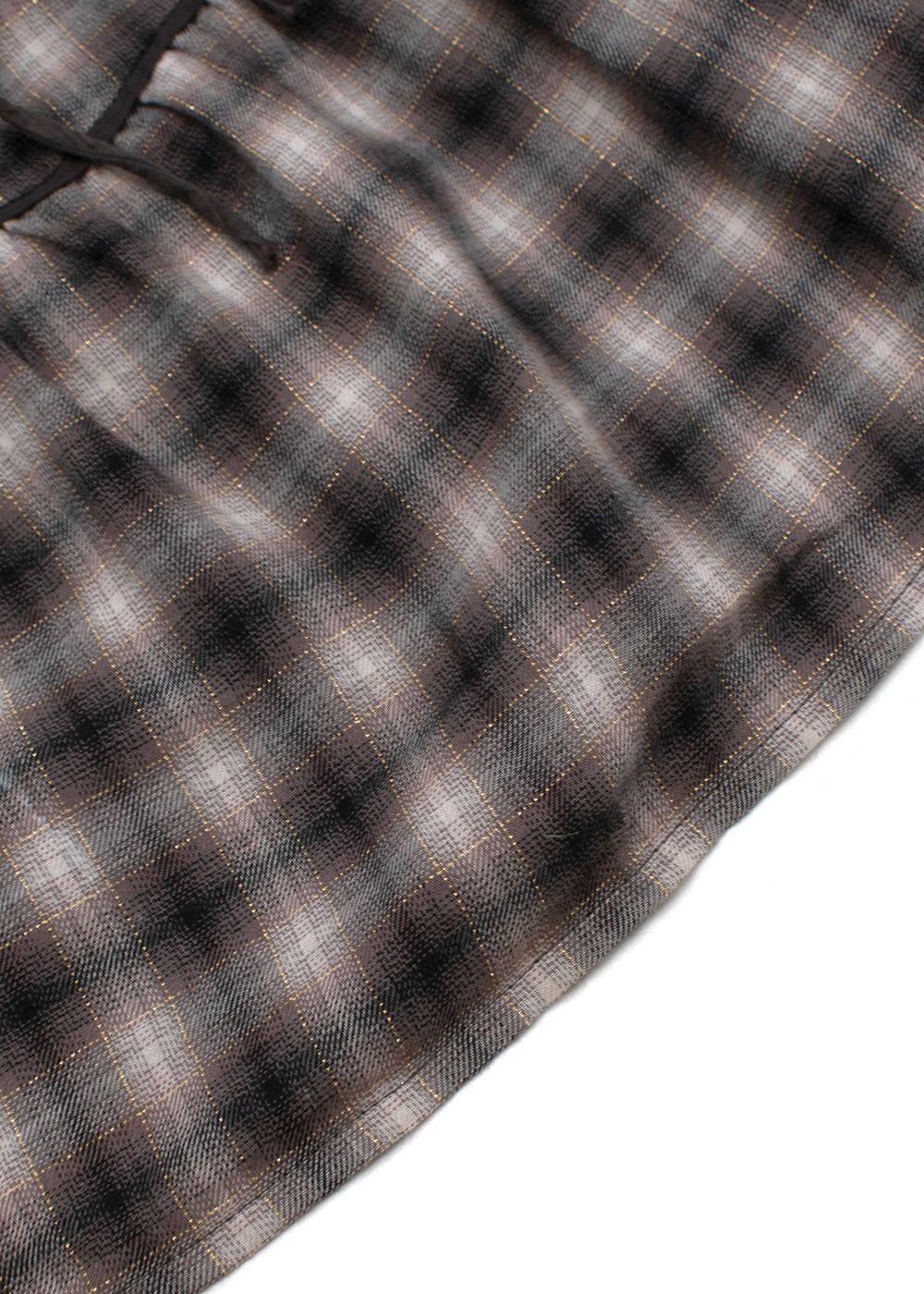 Kids 6Y Grey Monochrome Check Lurex Woven Top