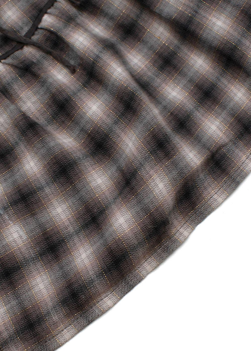 Kids 6Y Grey Monochrome Check Lurex Woven Top