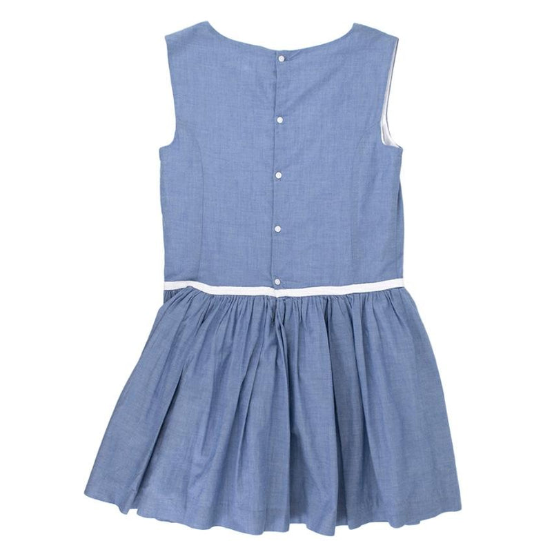 Mademoiselle Jacadi Blue Girls Cotton Dress
