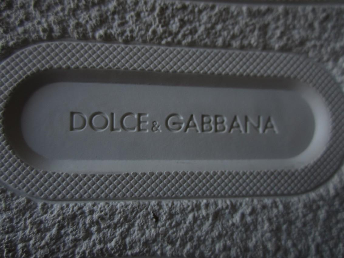 Dolce & Gabbana Men's Tie Print Blue Calf Leather London Sneakers