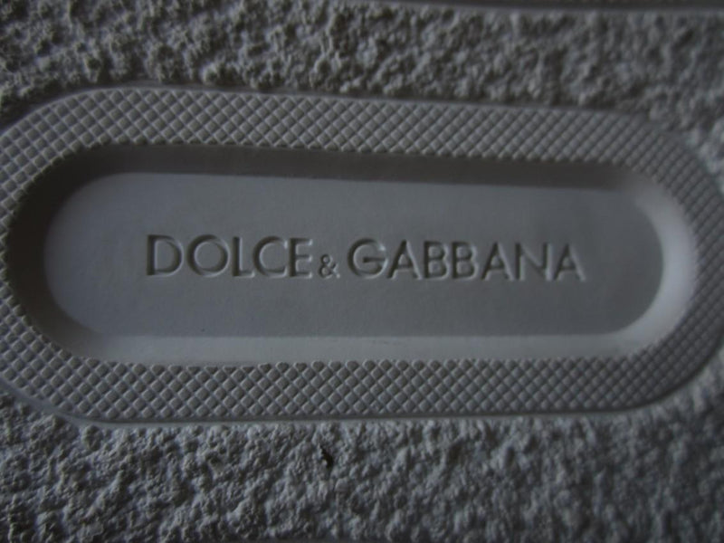 Dolce & Gabbana Men's Tie Print Blue Calf Leather London Sneakers