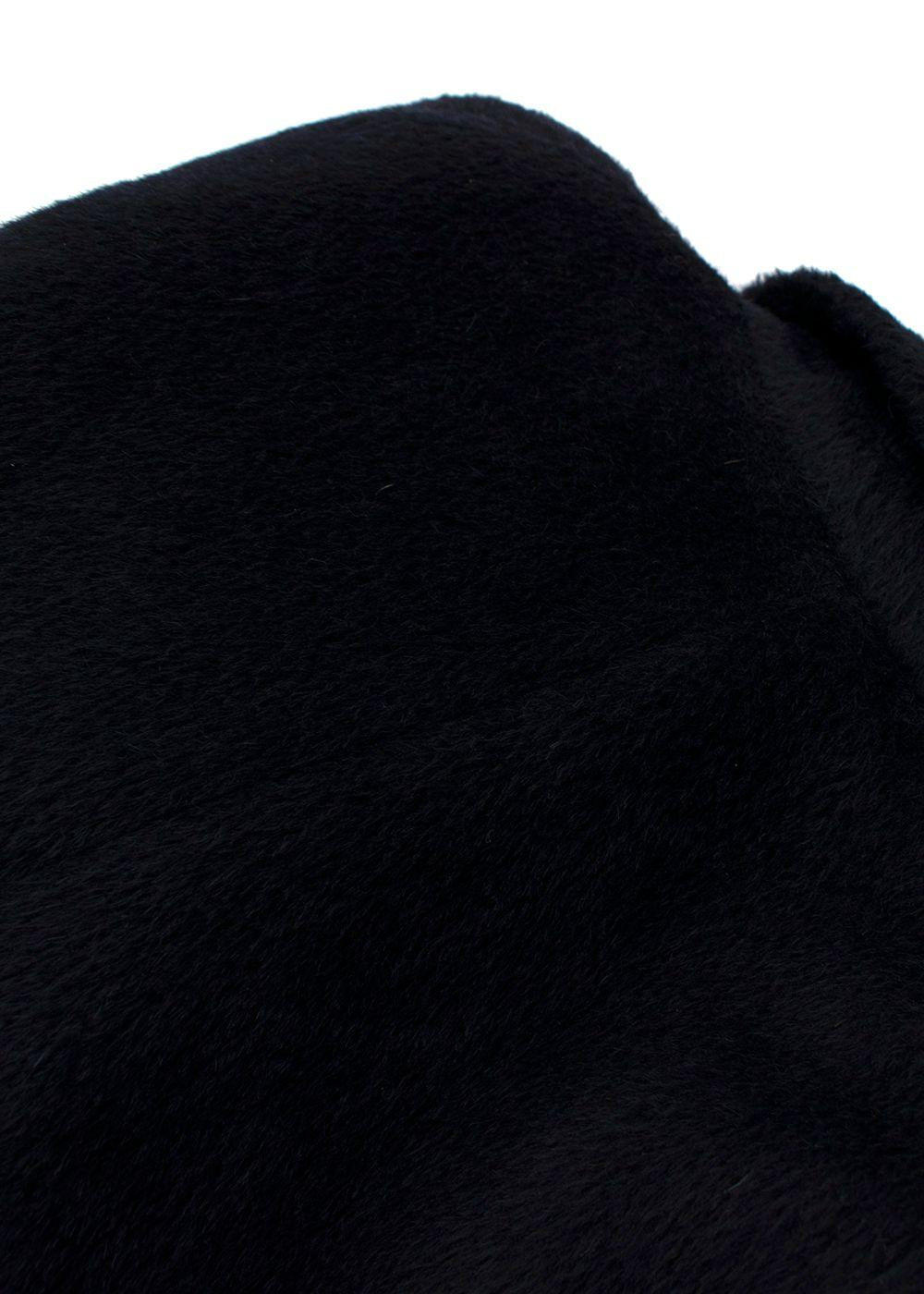 Navy Blue Llama Wool Blend Coat