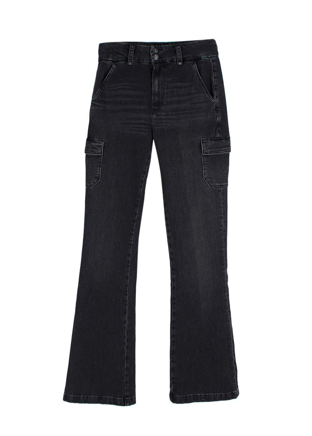 Paige Grey Dion High Rise Flared Cargo Jeans