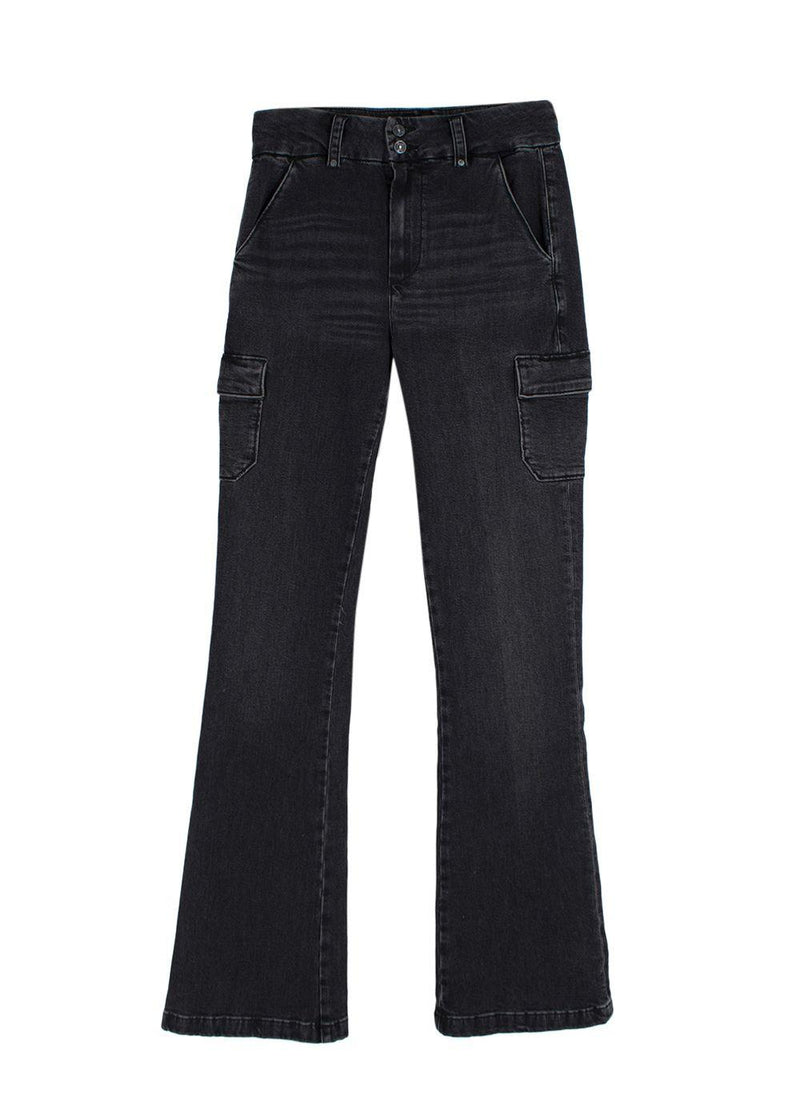 Paige Grey Dion High Rise Flared Cargo Jeans