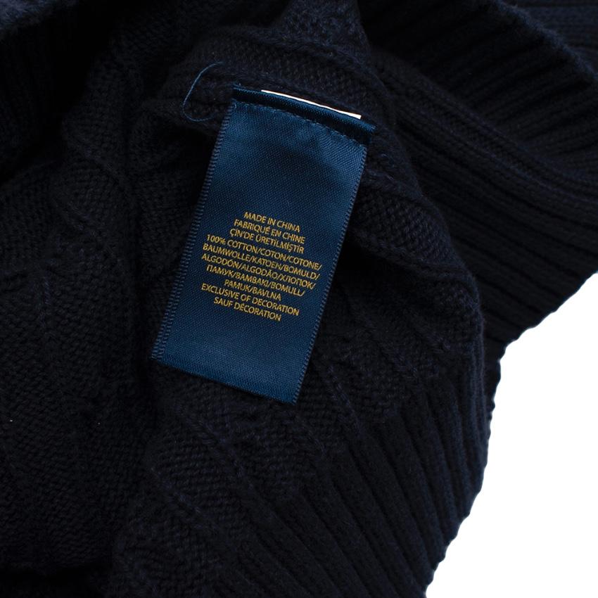 Polo Ralph Lauren Navy Cotton Cable Knit Sweater