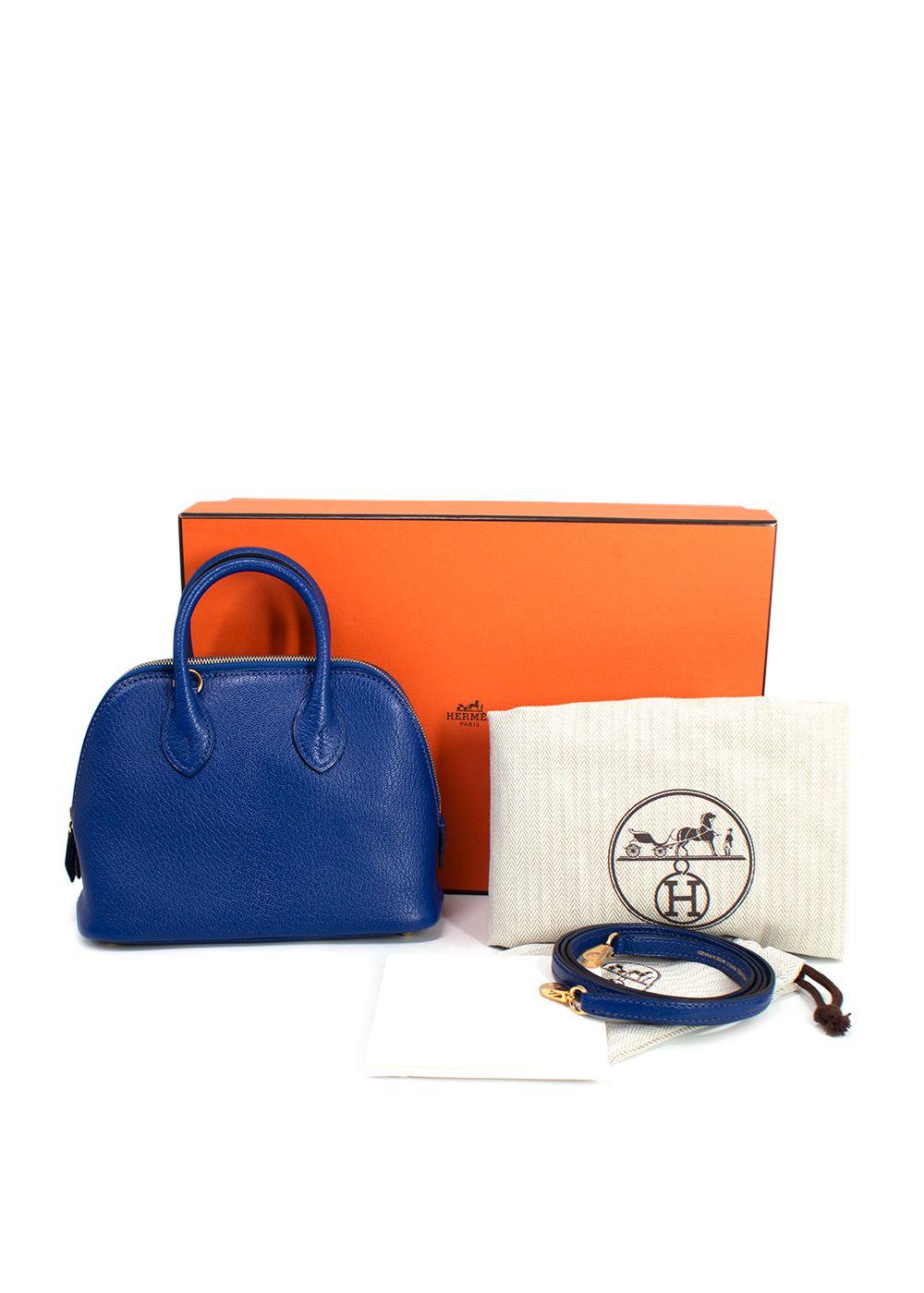 Hermès Bleu Electrique Chèvre Mini Bolide Bag GHW