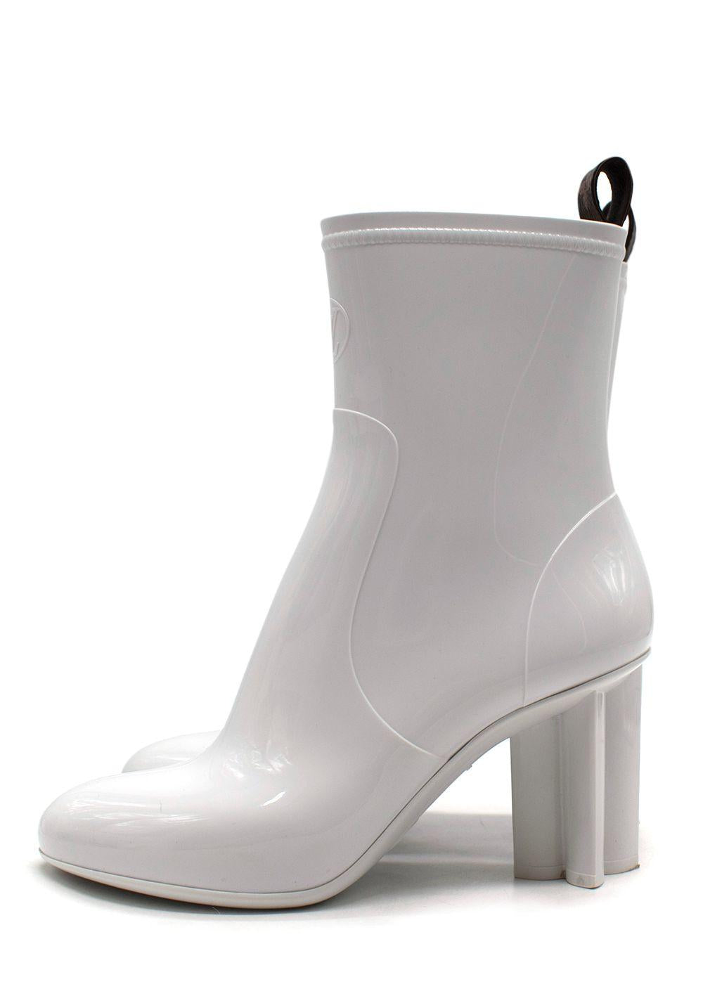 Louis Vuitton White Silhouette Shint Rubber Ankle Boot