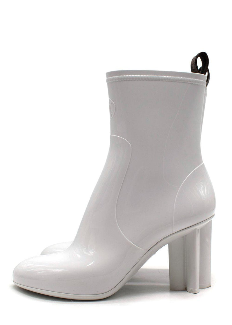 Louis Vuitton White Silhouette Shint Rubber Ankle Boot