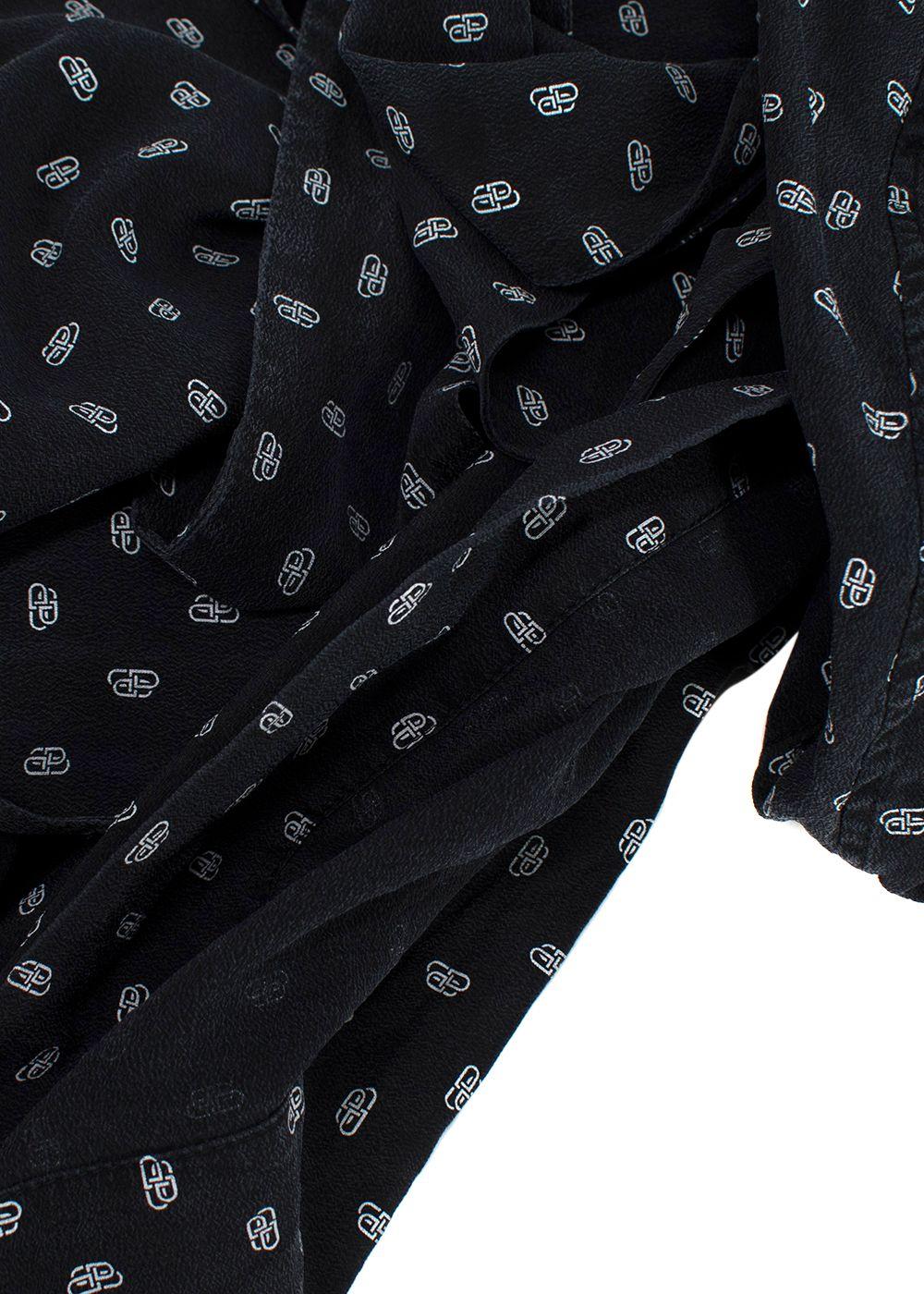 Balenciaga Black Monogram Silk Blouse