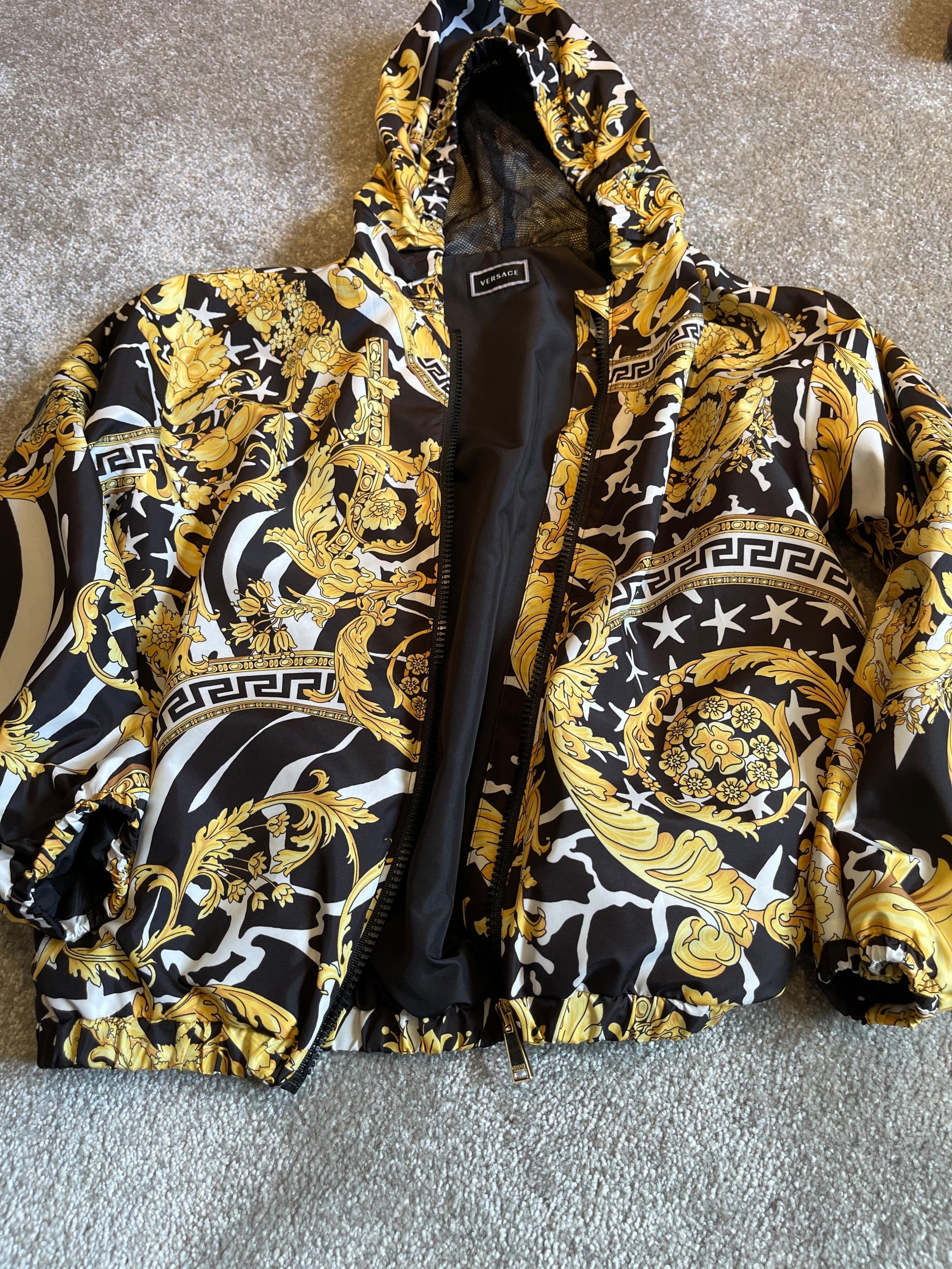 Baroque Print Hooded Jacket