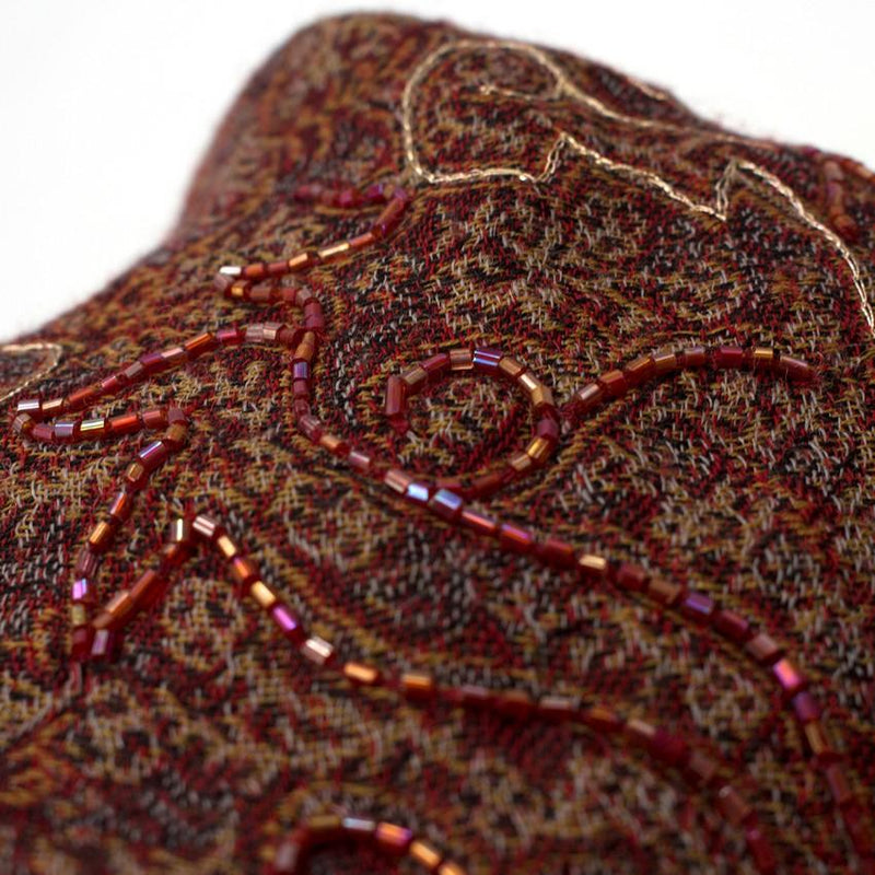 Bespoke embellished tapestry-jacquard scarf