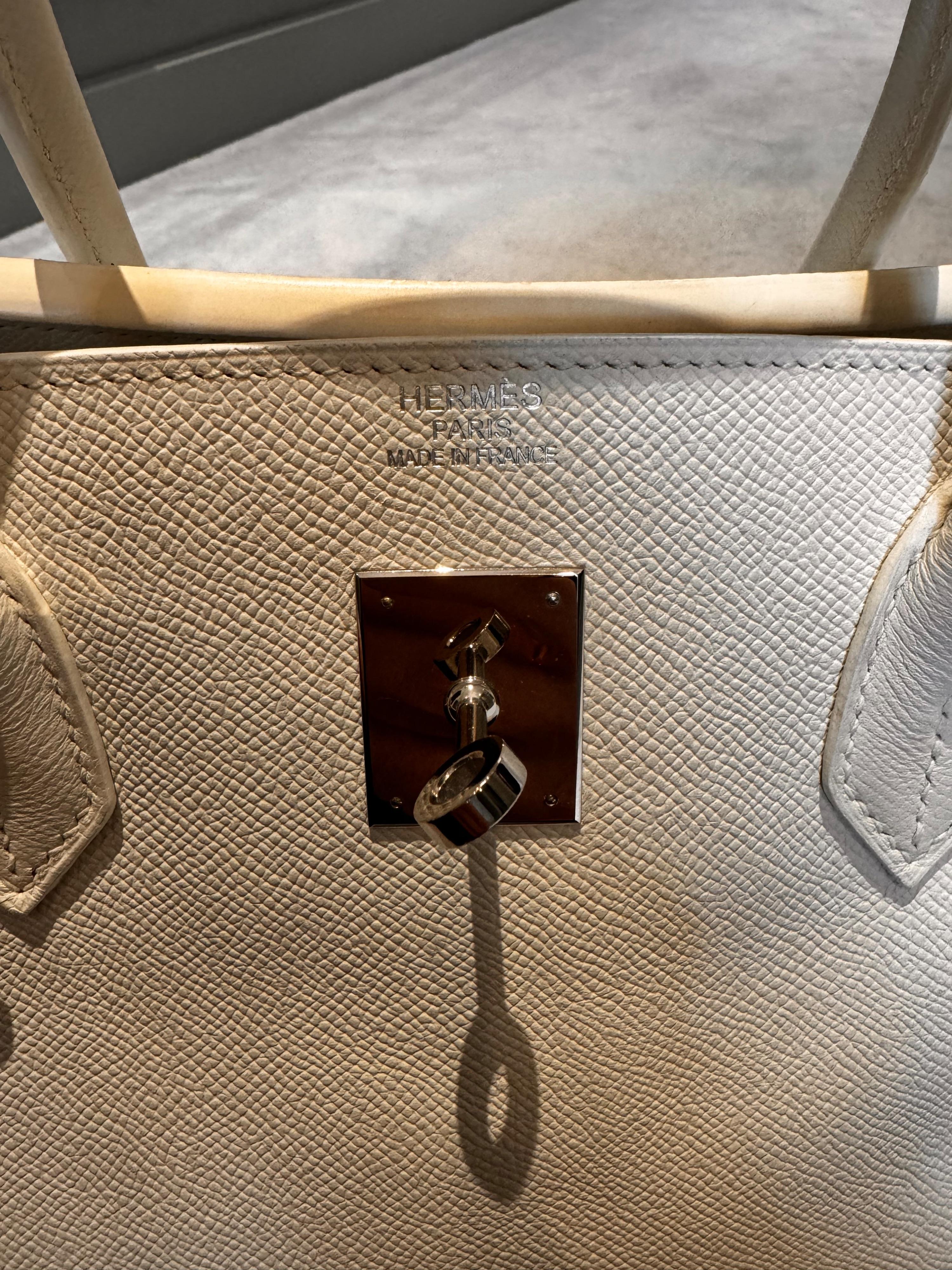 Hermes White Birkin 40 Retourne with Palladium Hardware
