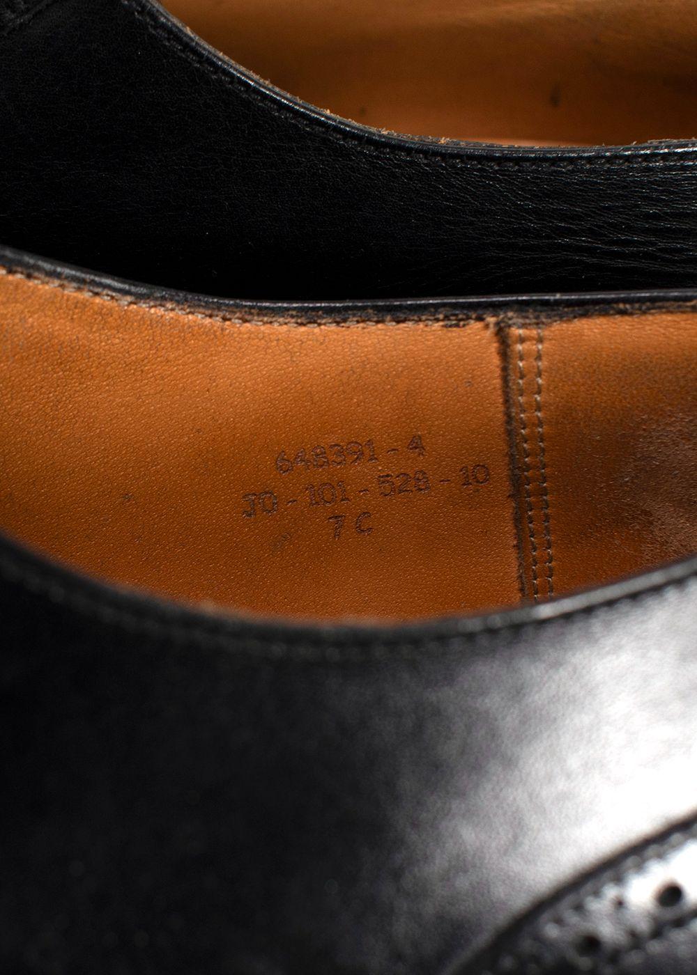 J.M. Weston Black Perforated Leather Dress Shoes