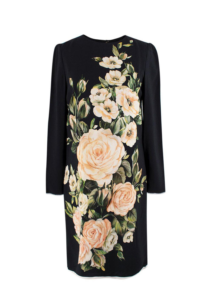 Dolce & Gabbana Black Floral Mini Dress