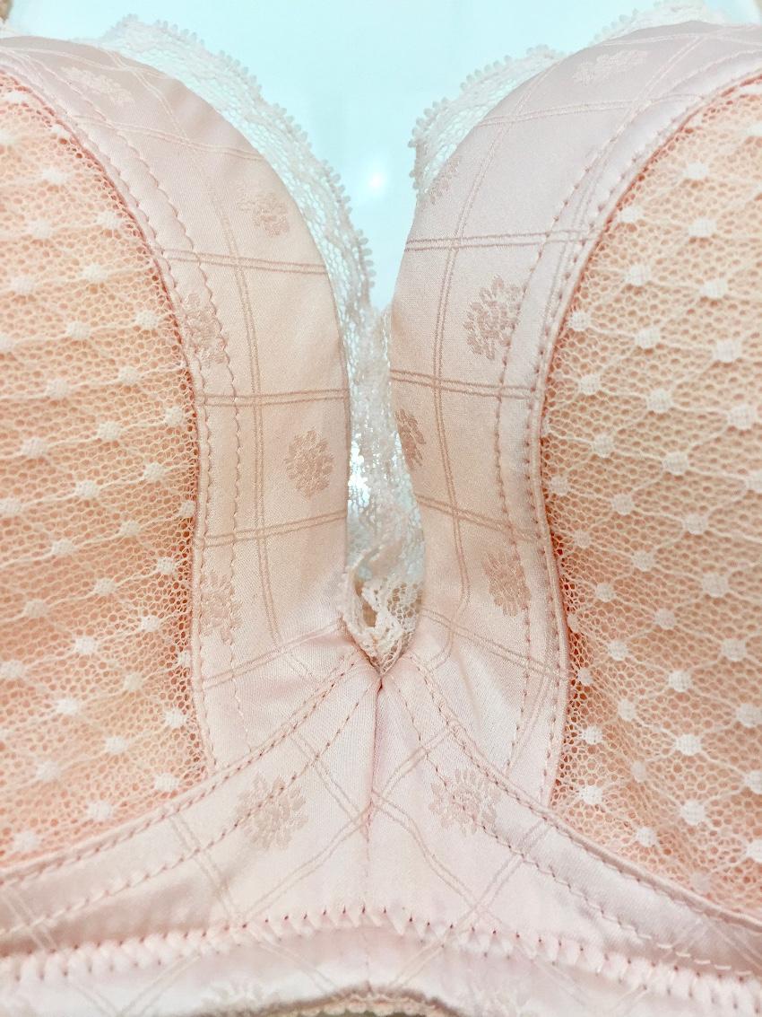 Chantal Thomass Rose Pink Satin Jacquard Pad Bra